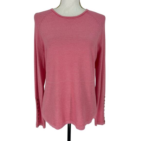 J. McLaughlin Janie Sweater in Peony/Fuchsia Stripe - Picture 3 of 10